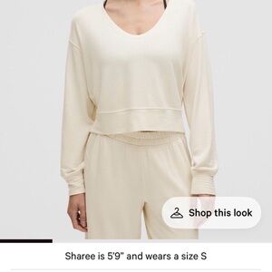 Light ivory becalm scoop-neck pullover